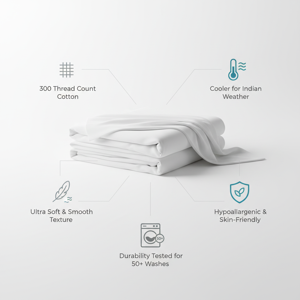 300TC Olive Green Stripe 100% Cotton Flat Bedsheet Set