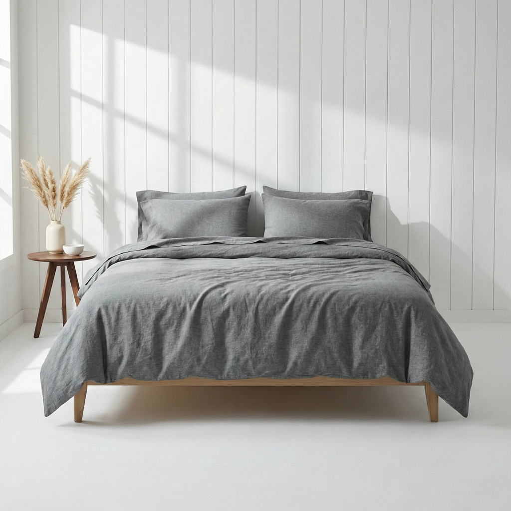 100% Organic Cotton Yarn Dyed Flat Bedsheet Set