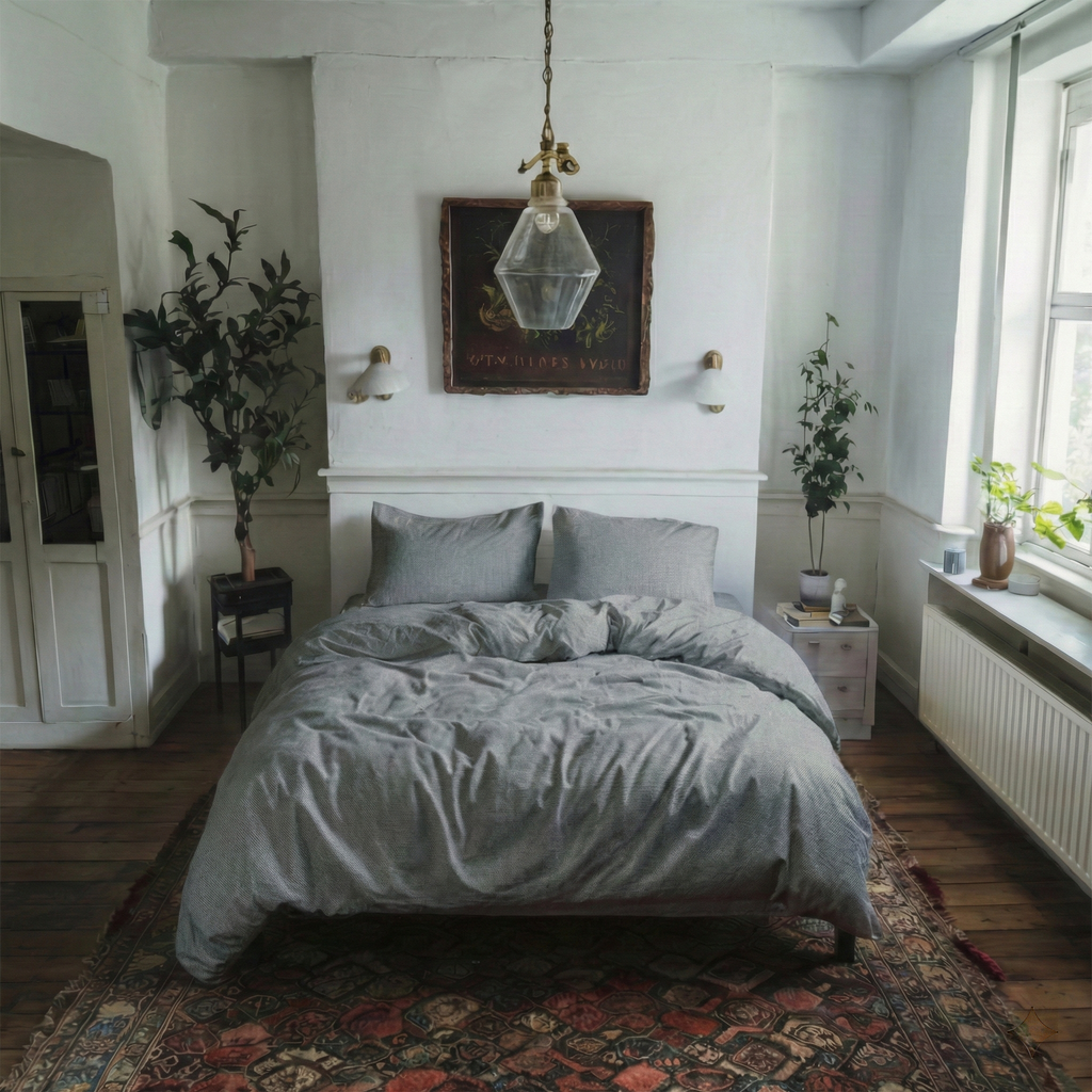 100% ORGANIC COTTON YARN DYED FLAT BEDSHEET SET