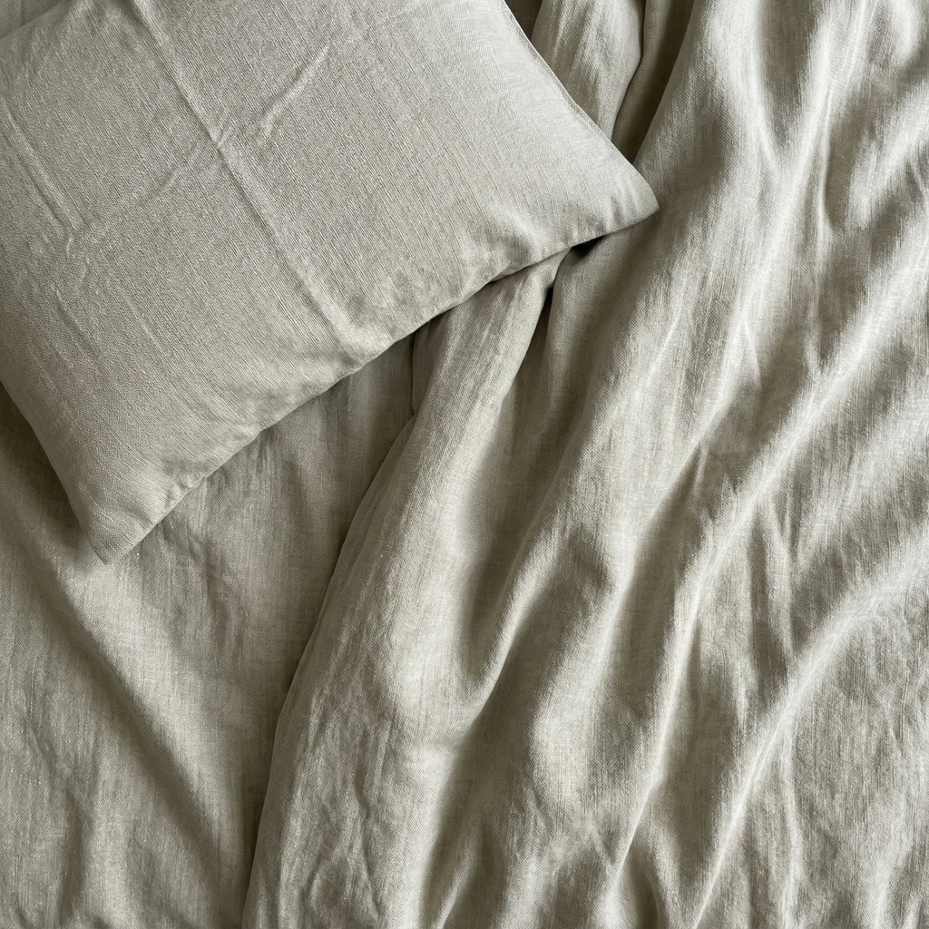 European Coastal Bedding Organic Cotton Flat King Bedsheet Set- Soft Dune