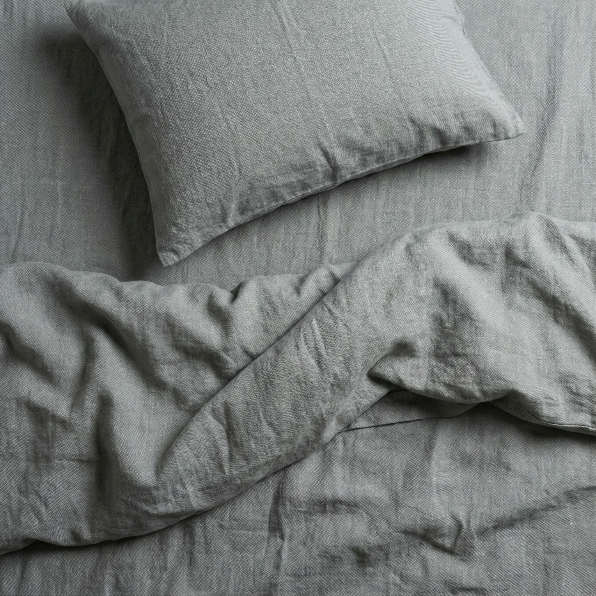 European Coastal Bedding Organic Cotton Flat King Bedsheet Set- Pebble Grey