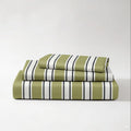 300TC Olive Green Stripe 100% Cotton Flat Bedsheet Set