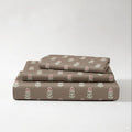300TC Brown Floral 100% Cotton Flat Bedsheet Set