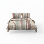 300TC Striped 100% Cotton Flat Bedsheet Set