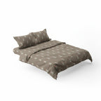 300TC Brown Floral 100% Cotton Flat Bedsheet Set