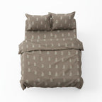 300TC Brown Floral 100% Cotton Flat Bedsheet Set